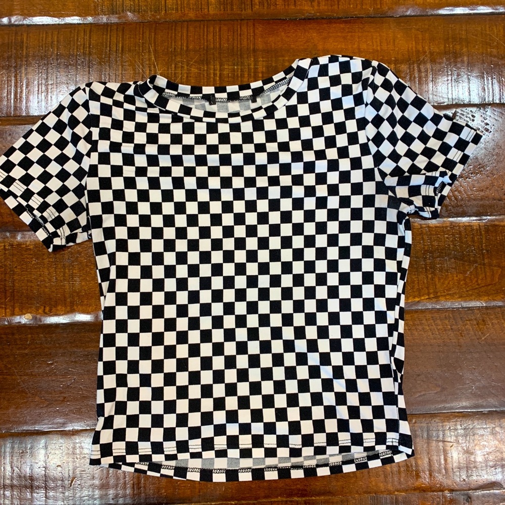 Hot Topic checkerboard top.